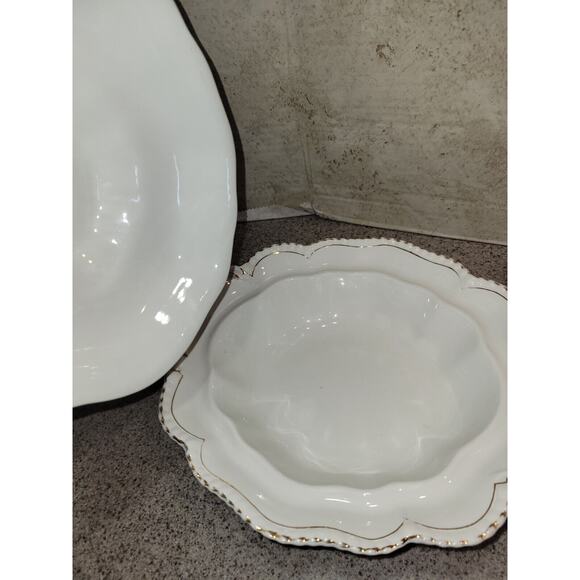 John Maddock & Sons Royal Vitreous China Antique Covered Server & Gravy boat - Picture 6 of 10